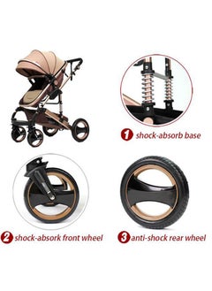Bukela Reversible 3-in-1 High View Baby Stroller Bassinet with Mosquito Net & Foot Cover | Adjustable Newborn to Toddler Pram for Saudi Arabia | Durable & Comfortable Design  - Image 3