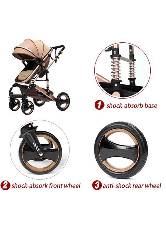 Bukela - Reversible 3-in-1 High View Baby Stroller Bassinet with Mosquito Net & Foot Cover | Adjustable Newborn to Toddler Pram for Saudi Arabia | Durable & Comfortable Design - Image 1