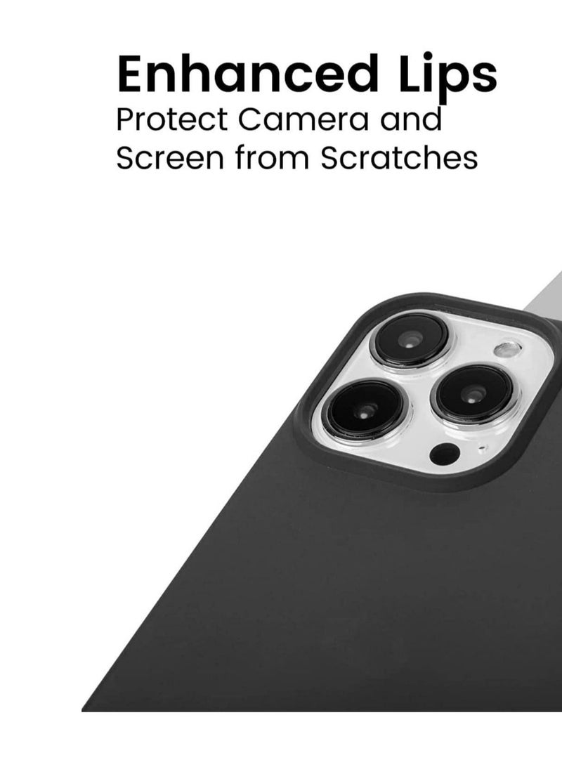 جراب غير لامع متوافق مع iPhone 14 Pro Max ، جراب هاتف ناعم السطح غير لامع ، غطاء حماية من السقوط ، لون خالص ، شاشة 6.7 بوصة - أسود لامع - Image 3