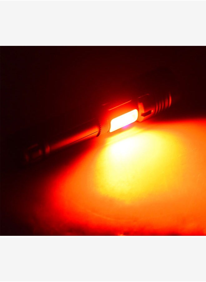 Rechargeable flashlight with P70 strong light core, COB side light, most powerful 26650 battery, 7 light sources, suitable for emergency, camping