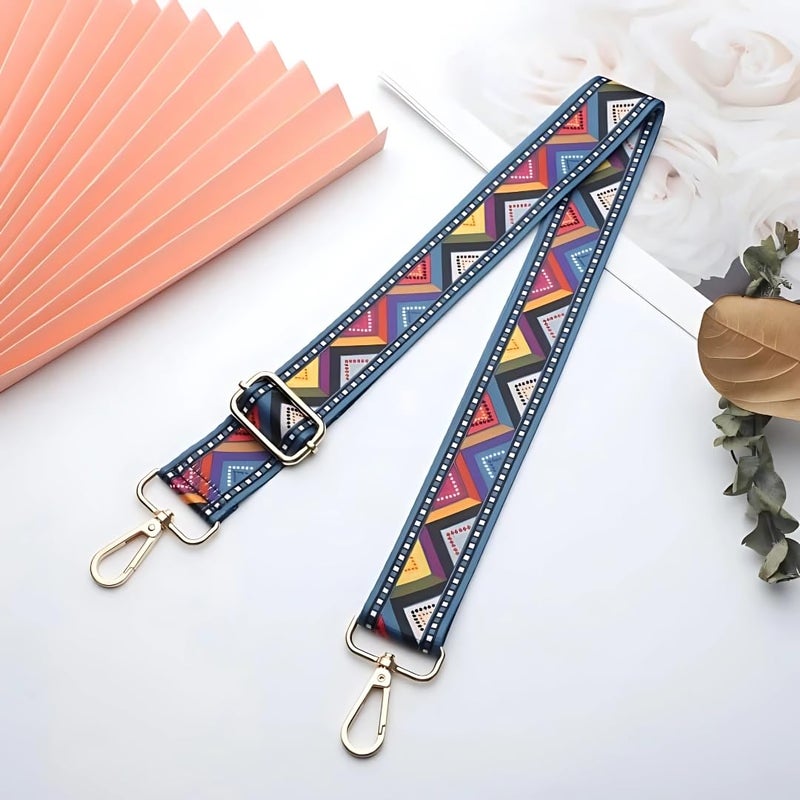 TYPIFY ® Printed Adjustable Shoulder Sling Bag Strap, Wide Crossbody Bags Replacement Broad Straps with Golden Metal Hooks, Fashion Handbag Accessories, Strap Sling Bags - Image 2