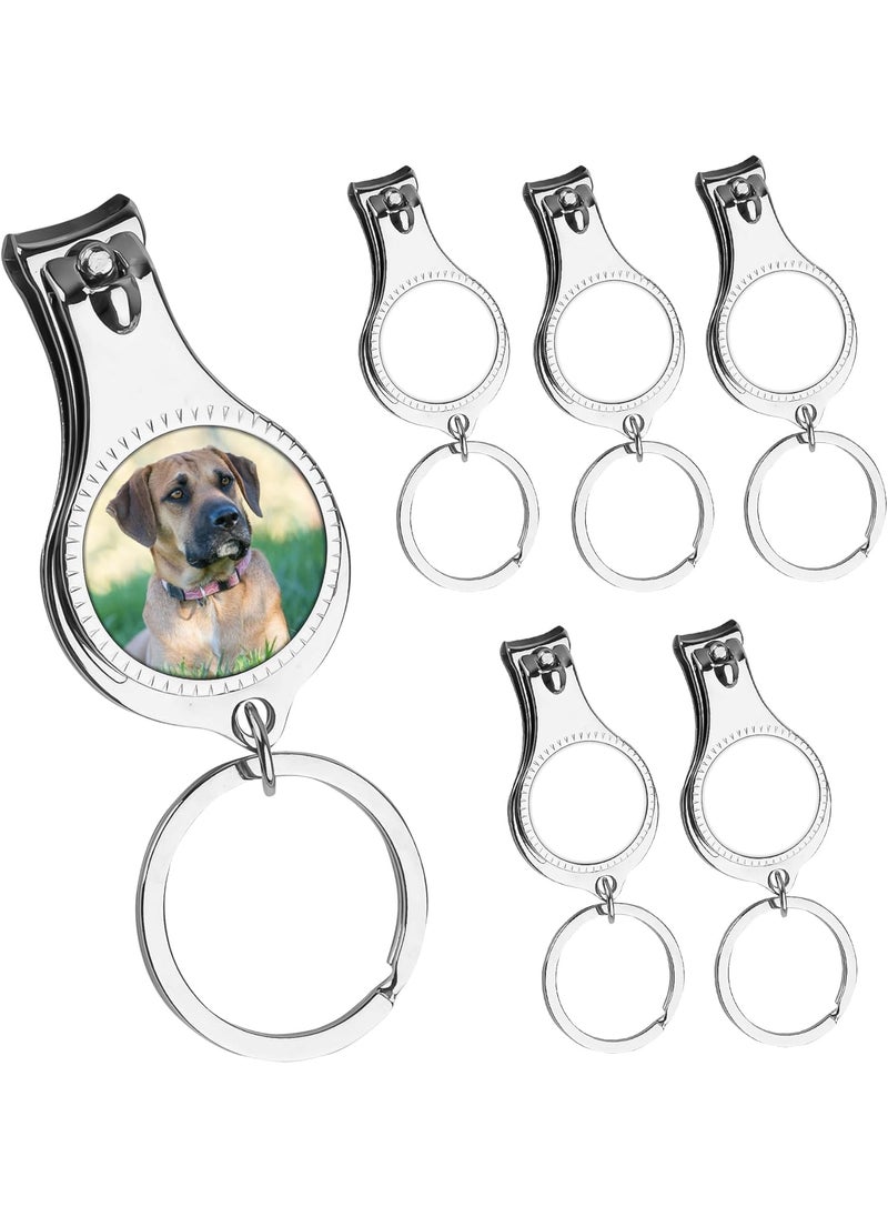 Framendino Framendino, 6 Pack Sublimation Blanks Keychains Nail Clipper Metal Bottle Opener Heat Transfer Fingernail for Birthday Graduation Gifts 