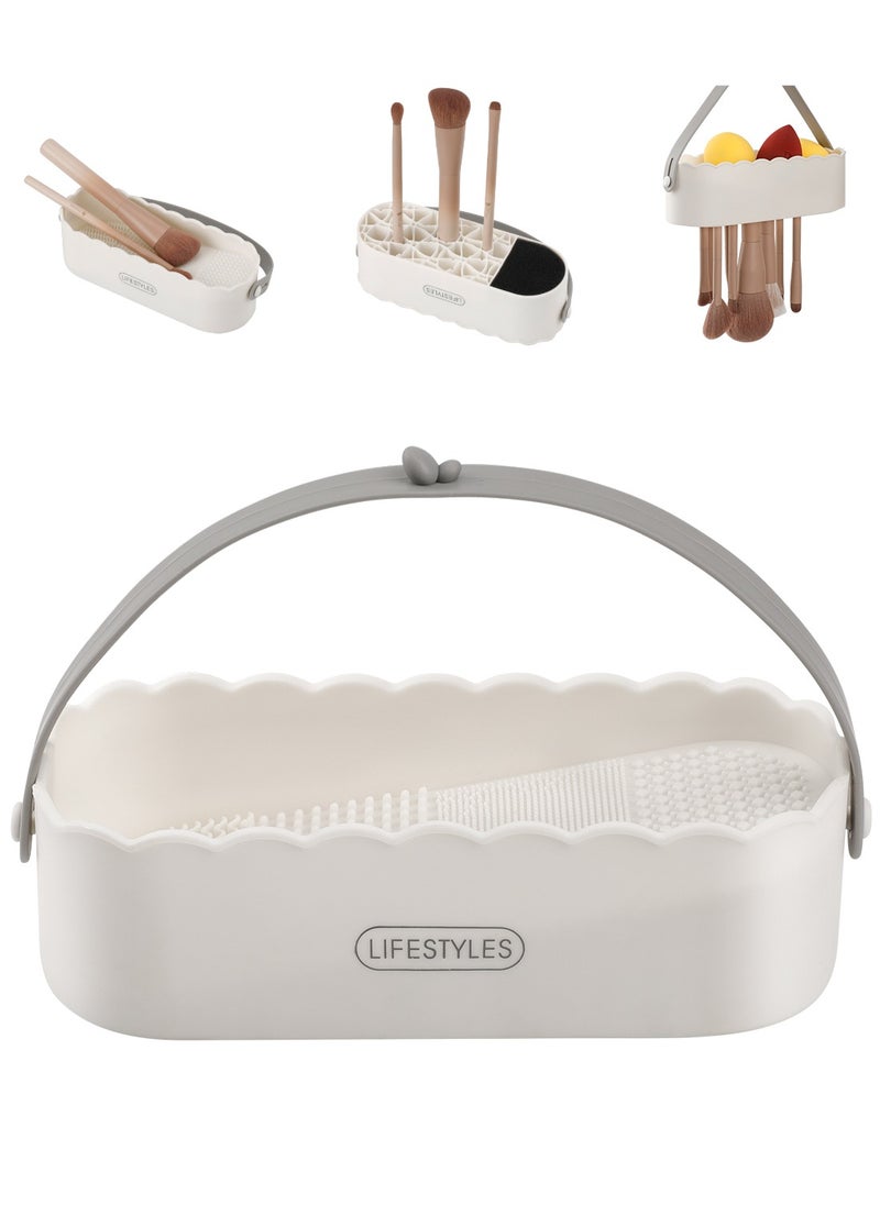 DUcare 4-in-1 Makeup Brush Cleaning & Drying Organizer – Compact Silicone Tool for Effortless Beauty Care  - Image 1