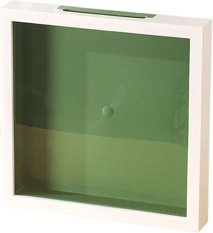 Beige Green Shadow Box Frame With Slot Clear Display Case For Home Living Room - Image 1