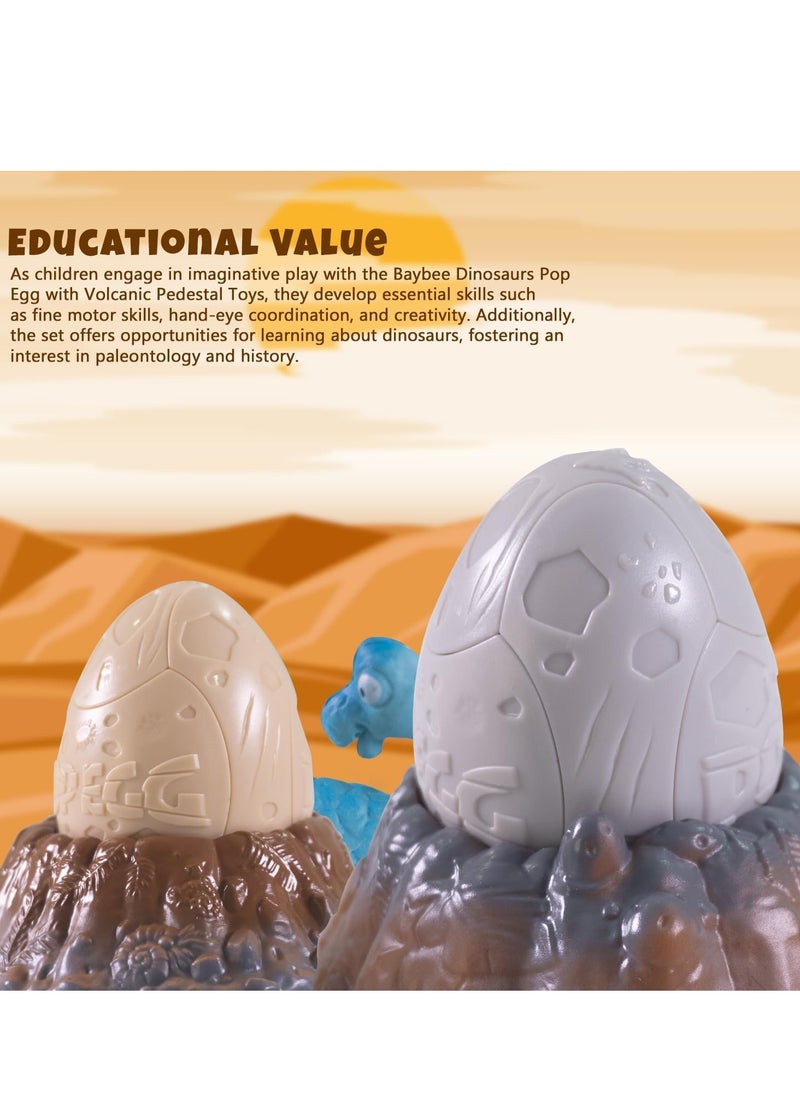 BAYBEE Baybee Baby Dinosaurs Toys for Kids with Volcanic Terrain Pedestal Roaring Adventure, Toddlers Dinosaurs Egg Toys , Prehistoric World Playset toy set , Smash Egg with Toys for Infant Boys Girls  - Image 2