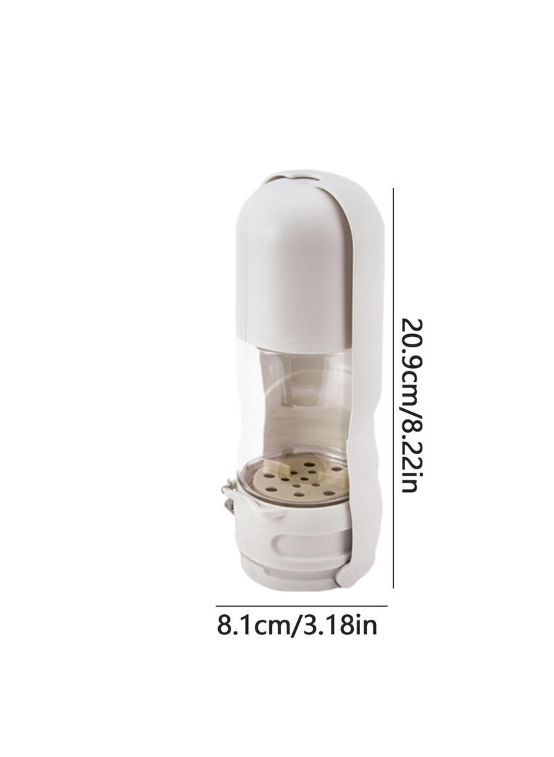 Portable Dog Water Dispenser, Puppy Pet Travel Water Bowl, Activated Carbon Filter Removes Impurities and Odors, ABS Pet Water Dispenser, Leak Proof Pet Dog Travel Drinking Water Bottle, White