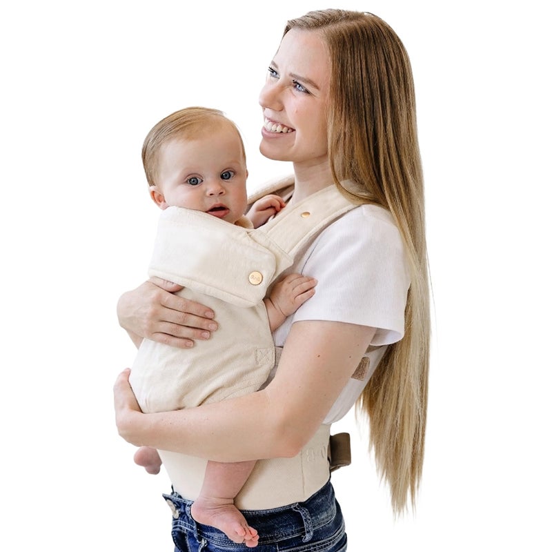 AVA + OLIVER Ava Oliver Essential Baby Carrier Ergonomic HipHealthy Soft Structured Carrier for Infants Toddlers 735lbs Front and Back Carry Breathable Fabric Stylish Lightweight Vanilla - Image 2