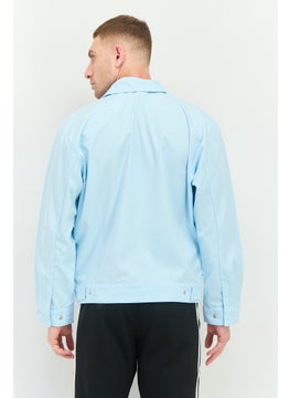 adidas Originals Men Sportswear Fit Long Sleeve Outdoor Jacket Shirt, Light Blue  - Image 3