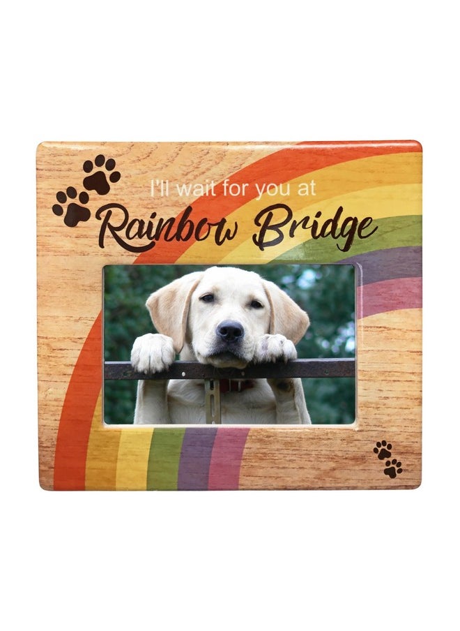 Rainbow Bridge Pet Memorial Frame I'Ll Wait For You At Rainbow Bridge Loss Of A Dog Or Cat Sympathy Condolence Picture Frames For Dogs That Passed