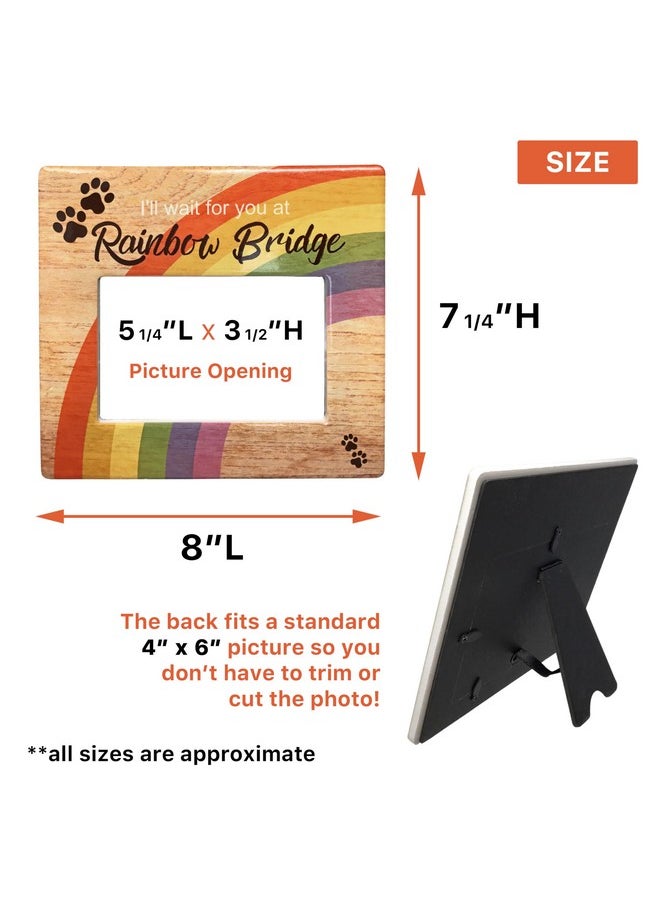 Rainbow Bridge Pet Memorial Frame I'Ll Wait For You At Rainbow Bridge Loss Of A Dog Or Cat Sympathy Condolence Picture Frames For Dogs That Passed