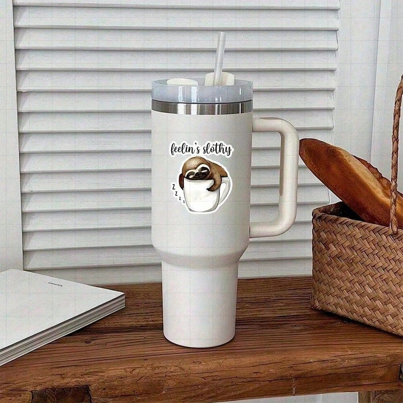 3 Inch Feelin Slothy Sticker Funny Decal for Workspace Coffee Mug Lazy Day Gift - Image 3
