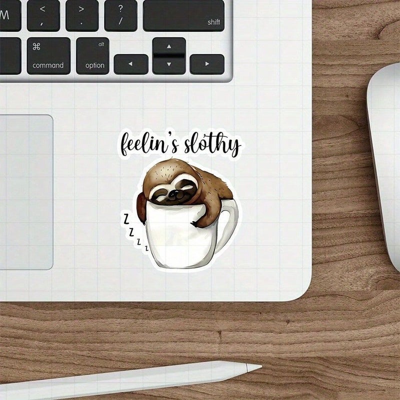 3 Inch Feelin Slothy Sticker Funny Decal for Workspace Coffee Mug Lazy Day Gift - Image 2