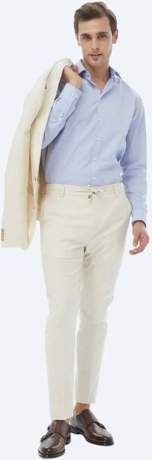Blue Plain Regular Fit Woven Classic 100% Cotton Shirt