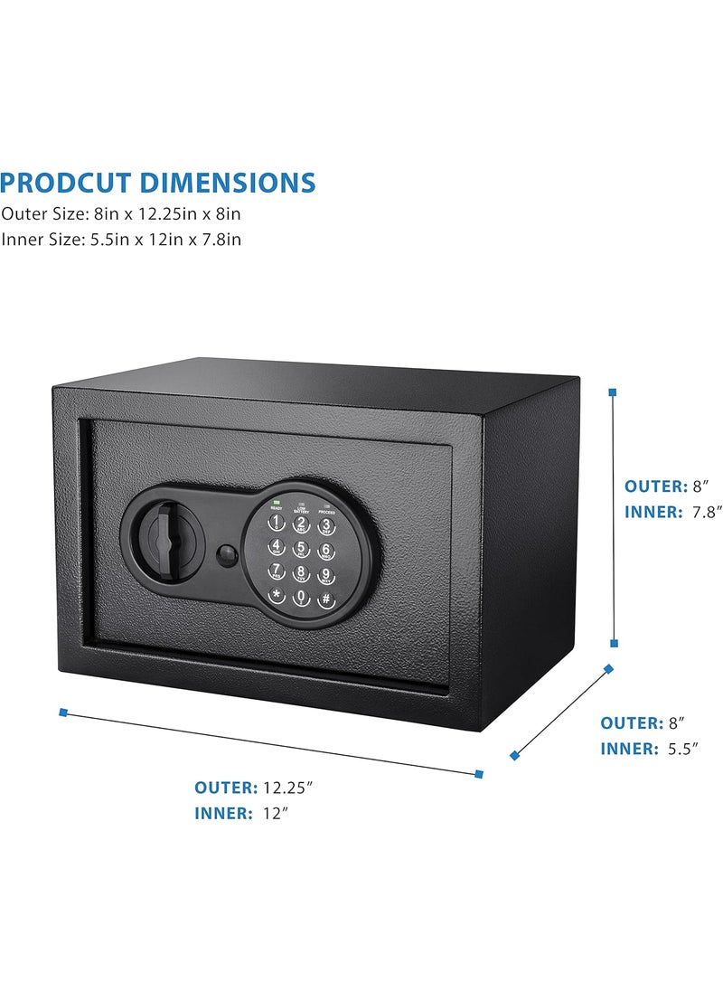 BARSKA Barska Digital Keypad Home  Office Steel Security Safe Lock Box with Deadbolts  036 Cu Ft Compact  - Image 4