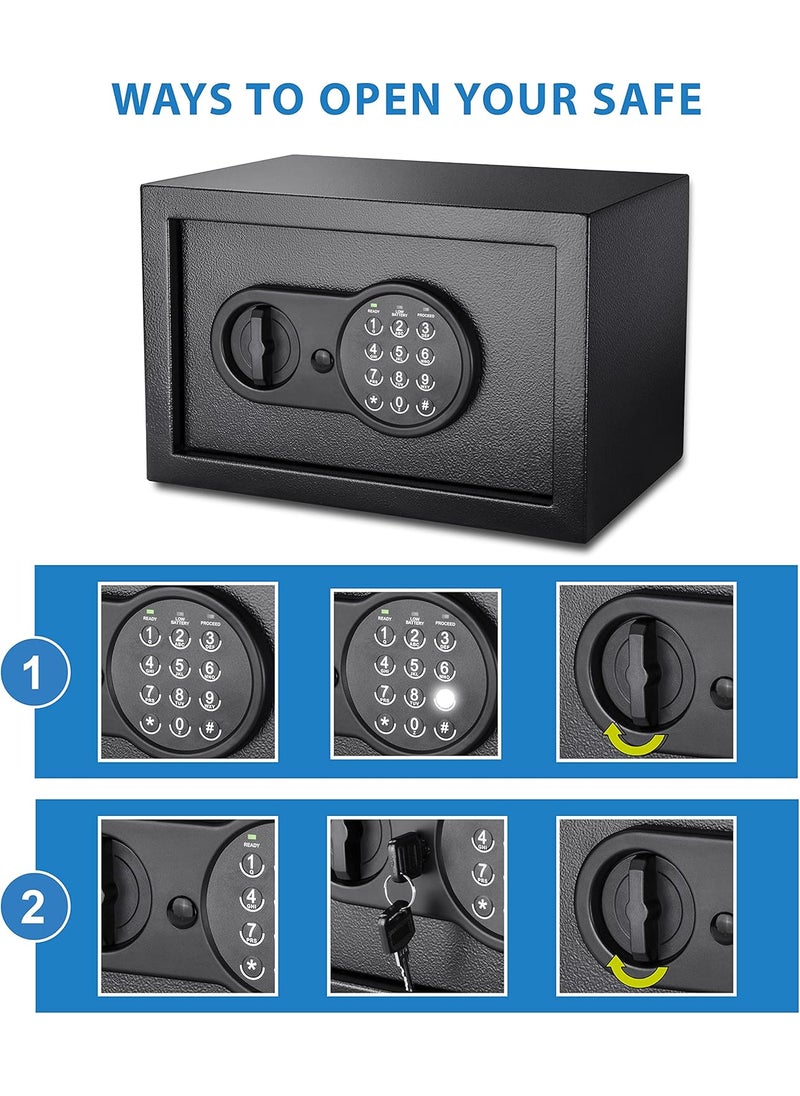 BARSKA Barska Digital Keypad Home  Office Steel Security Safe Lock Box with Deadbolts  036 Cu Ft Compact  - Image 2