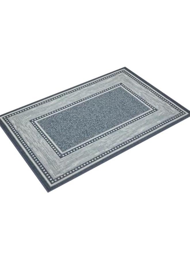 Arabest - 3x5 Blue Traditional Area Rug with Non-Slip Rubber Backing, Machine Washable and Bordered Design for Living Room, Bedroom, Kitchen. - Image 1