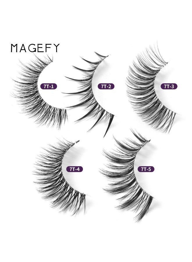 MAGEFY Lashes False Eyelashes Cat Eyes Wispy Natural Faux Mink Lashes 7 Pairs Pack Light Volume Short Fake Eye Lashes 3D Artificial Lashes Fluffy and Soft Lash Set - Image 4