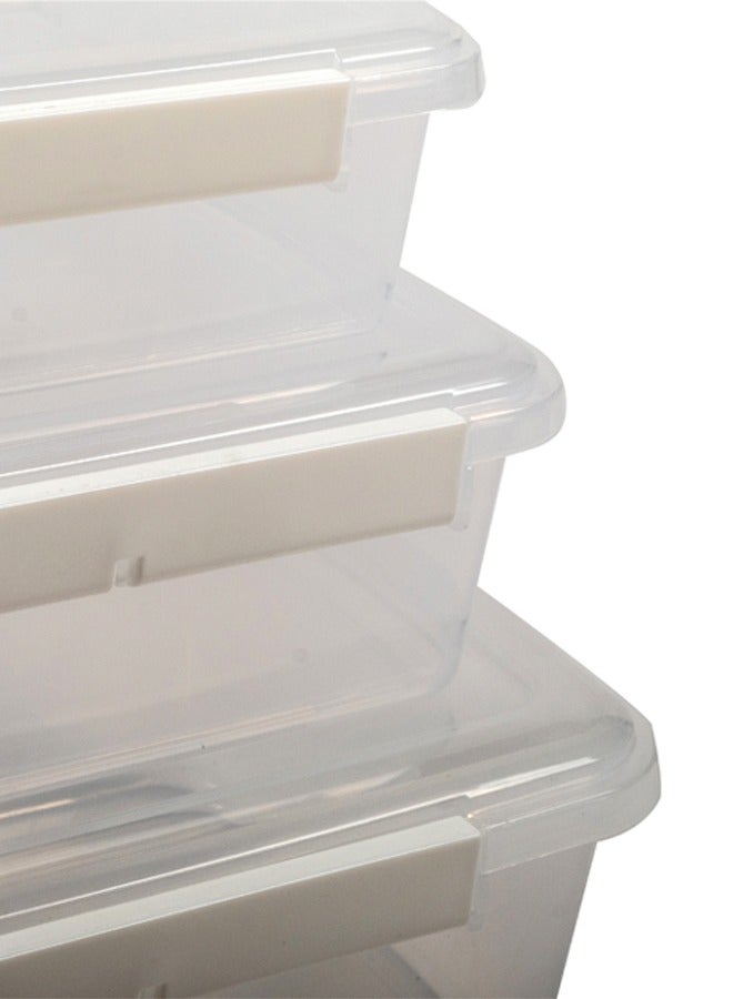 Concept home 3 Piece Food Storage Container Set Rectangle Clear/White - Image 5