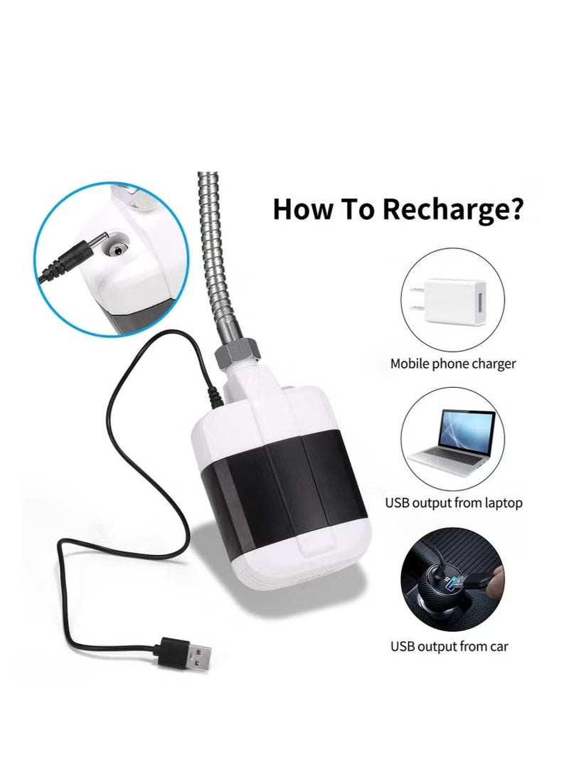 Bin Kamil Portable Outdoor Shower, Electric Water-Operated Shower Pump for Hiking, Backpacking, Camping, Traveling, Beach, Pet Care, Flower Watering, and Showering, Reducing Shower Duration, Made of Stainless Steel, Color: White.  - Image 3