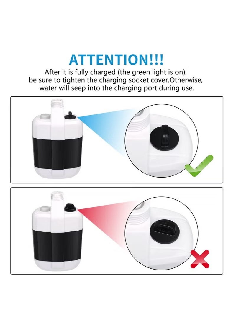 Bin Kamil Portable Outdoor Shower, Electric Water-Operated Shower Pump for Hiking, Backpacking, Camping, Traveling, Beach, Pet Care, Flower Watering, and Showering, Reducing Shower Duration, Made of Stainless Steel, Color: White.  - Image 5