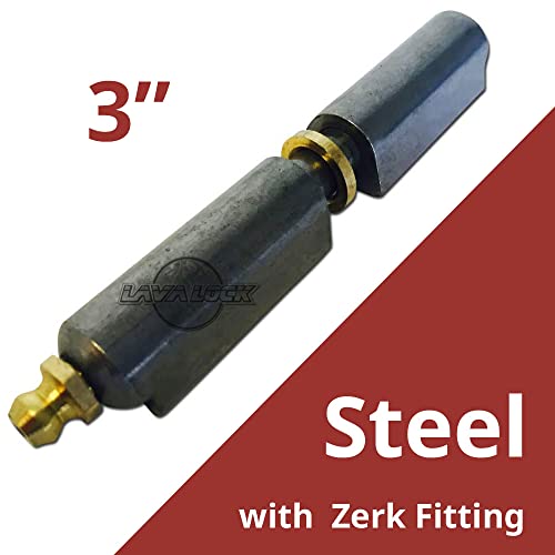 LavaLock 3 inch Steel Bullet Hinge with Zerk Grease Fitting and Bushing - Weld on for BBQ Smoker Pit Lid Door Tailgate Gate or Fence - Image 2