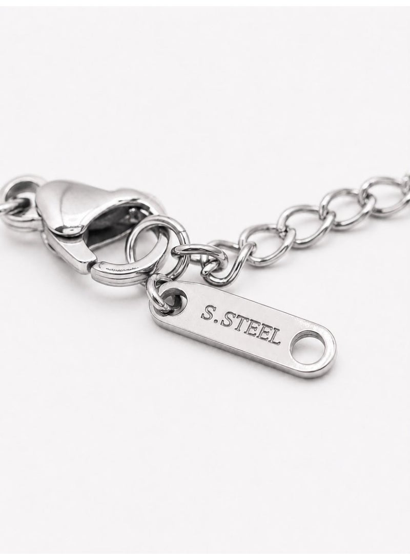 SHEIN Silver Stainless Steel Ayat Al Kursi Necklace for Women – Arabic Calligraphy Rectangle Pendant - Image 4