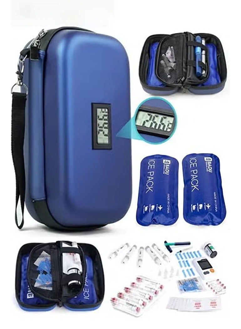 حافظة انسولين حقيبة سفر طبية للأنسولين، ثلاجة صغيرة للتبريد، حقيبة تبريد محمولة للأنسولين للحفاظ على درجة حرارة 2-8 درجات - Image 1