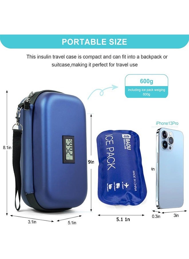 حافظة انسولين حقيبة سفر طبية للأنسولين، ثلاجة صغيرة للتبريد، حقيبة تبريد محمولة للأنسولين للحفاظ على درجة حرارة 2-8 درجات - Image 4