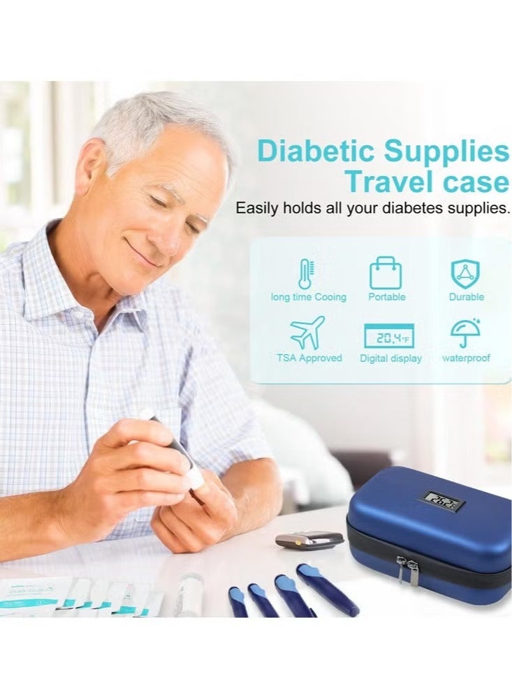 حافظة انسولين حقيبة سفر طبية للأنسولين، ثلاجة صغيرة للتبريد، حقيبة تبريد محمولة للأنسولين للحفاظ على درجة حرارة 2-8 درجات - Image 2