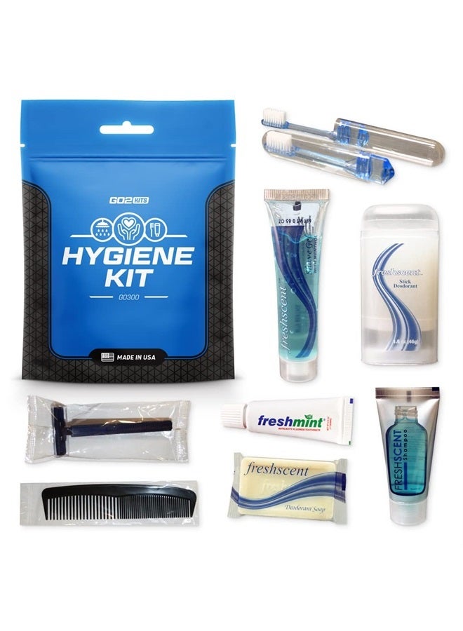 Hygiene Toiletry Kits for Travel, Business, Charity Made in USA (1 Pack)