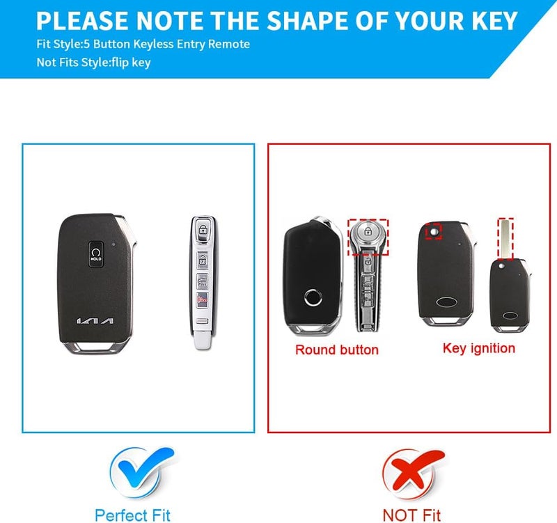 QBUC for Kia Key Fob Cover with Keychain,Car Key Case Shell Protection Fit for Kia K5 Telluride Forte Sportage Soul Seltos - Image 2