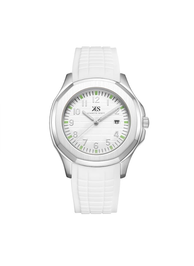KENNETH SCOTT Men's Silicone Analog Watch K24014-SSWW - 45 mm  - Image 1