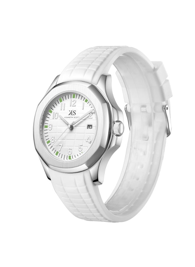KENNETH SCOTT Men's Silicone Analog Watch K24014-SSWW - 45 mm  - Image 2
