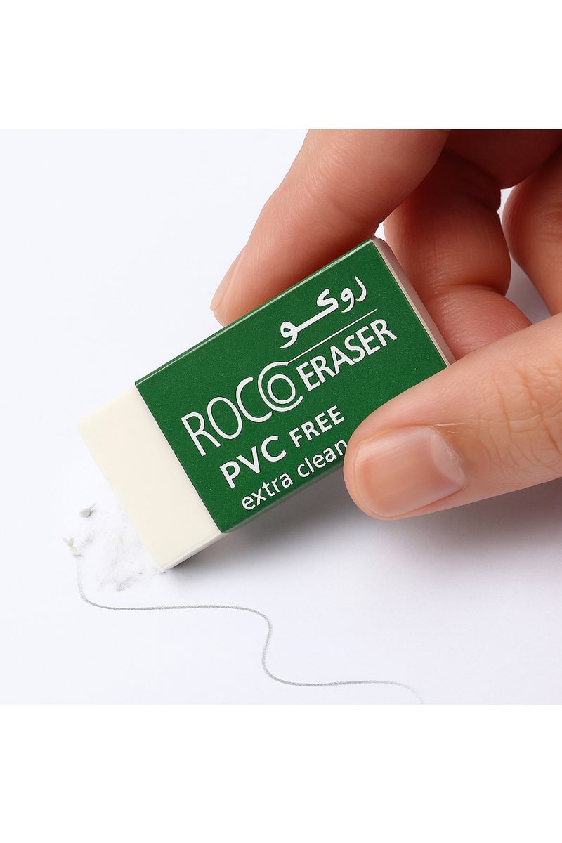 ROCO PVC-Free Erasers – 6 Pieces, Multicolor, Non-Dust – Safe for Kids & School Use - Image 2