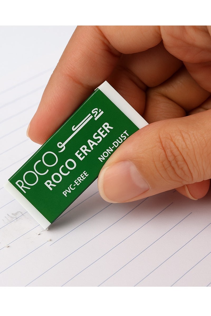 ROCO PVC-Free Erasers – 6 Pieces, Multicolor, Non-Dust – Safe for Kids & School Use - Image 3