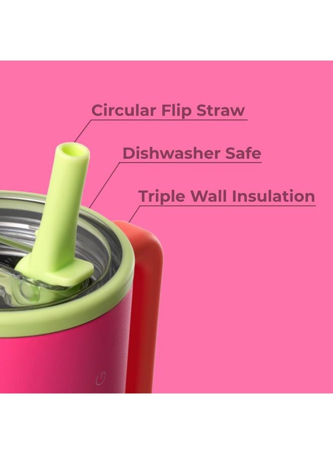 HydroJug Traveler 1.2L Water Bottle with Handle and Flip Straw, Fits in Cup Holders, Leakproof Tumbler, Reusable, Insulated Stainless Steel and Rubber Base, Gifts for Women and Men - Image 3