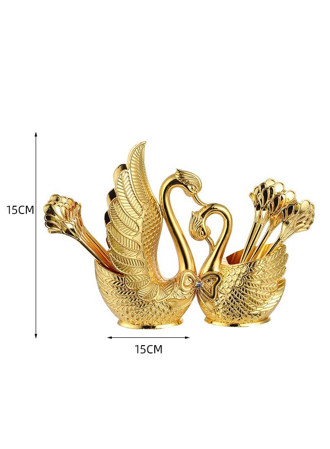 general The swan-shaped fork and spoon set is convenient to use and serves both as a storage tool and a table decoration - Image 3