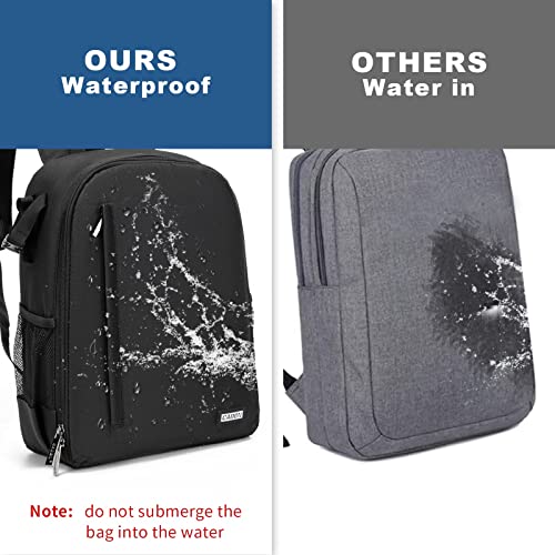 Cwatcun Professional Camera Backpack - Waterproof DSLR/SLR/Mirrorless Camera Case - Compatible with Sony, Canon, Nikon - Large Black - Image 2