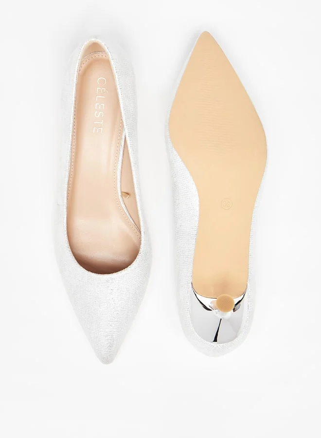 Celeste Women's Solid Pumps with Kitten Heels