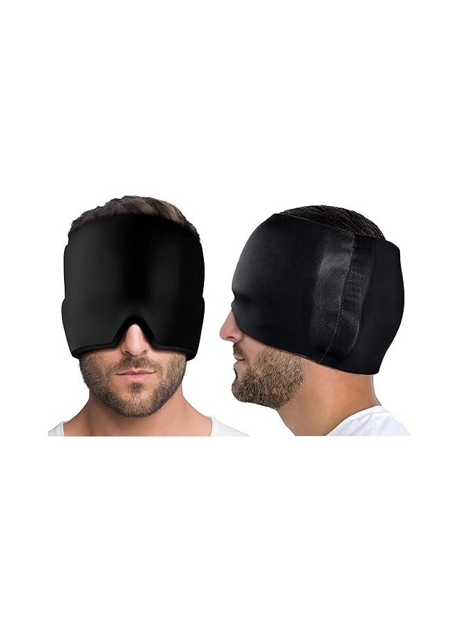 Generic Gel Ice Headache Relief Cap, Hot & Cold Therapy Hat, Cool Ice Head Wrap Ice Pack Mask, Cold Compress Headache Relief Products Recovery Device for Tension & Stress (Black)  - Image 4