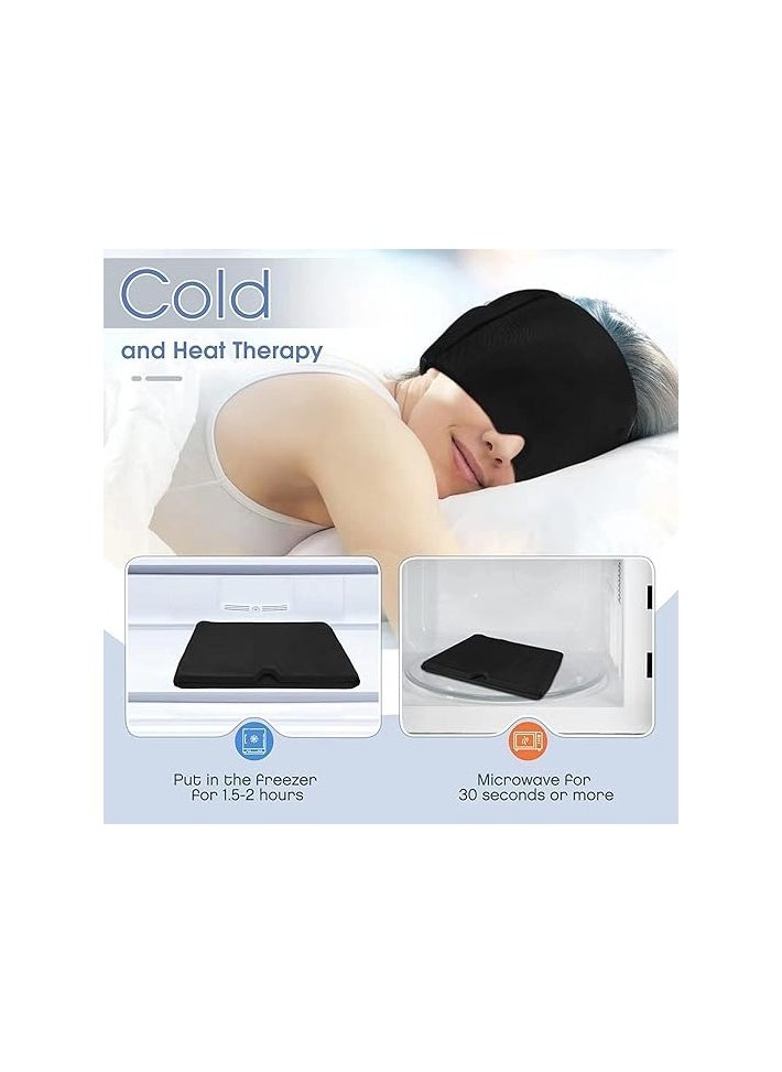 Generic Gel Ice Headache Relief Cap, Hot & Cold Therapy Hat, Cool Ice Head Wrap Ice Pack Mask, Cold Compress Headache Relief Products Recovery Device for Tension & Stress (Black)  - Image 5