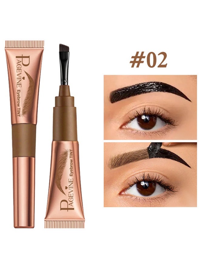 PAGE VINE Peel-Off Brow Gel，Tattoo Brow, Tattoo Peel Off Eyebrow Gel Tint, Semi Permanent Tattoo Brow Peel Off Tint Gel, Easy Peel Off Tin, Last Up to 5 Days, Waterproof and Sweat Resistant #02 - Image 1