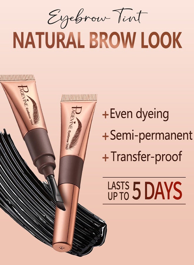 PAGE VINE Peel-Off Brow Gel，Tattoo Brow, Tattoo Peel Off Eyebrow Gel Tint, Semi Permanent Tattoo Brow Peel Off Tint Gel, Easy Peel Off Tin, Last Up to 5 Days, Waterproof and Sweat Resistant #02 - Image 5