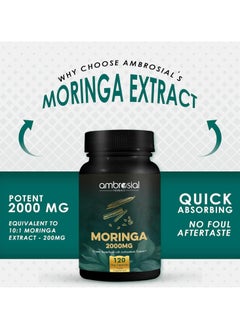 Ambrosial Premium Organic Moringa Capsules 2000MG - High Strength Antioxidant Superfood Supplement for Energy and Wellness - 120 Veg Capsules - pzsku/Z6F71FDB59361EE4A6ADFZ/45/_/1721226621/5345dca9-f69f-4a44-82c7-c5ab003e6481