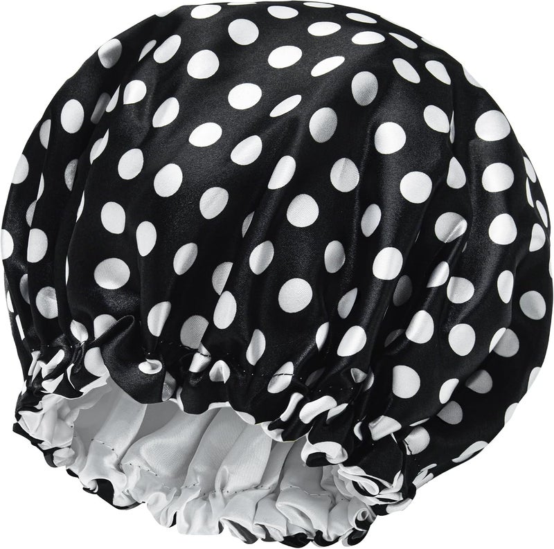 Edoneery Satin Bonnet Silk Bonnet Hair Bonnet for Sleeping-Slouchy Beanie Hat Satin Sleep Cap for Women's Natural & Curly Hair(Dots) - Image 1
