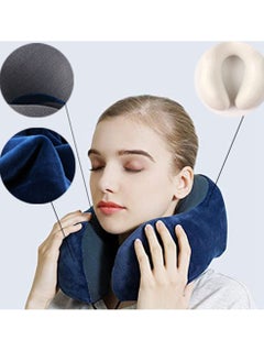 HomarKet Travel Pillow Kit Comfortable & Breathable Memory Foam Neck Pillow with 3D Sleep Mask, Earplugs and Luxury Bag  - Image 2