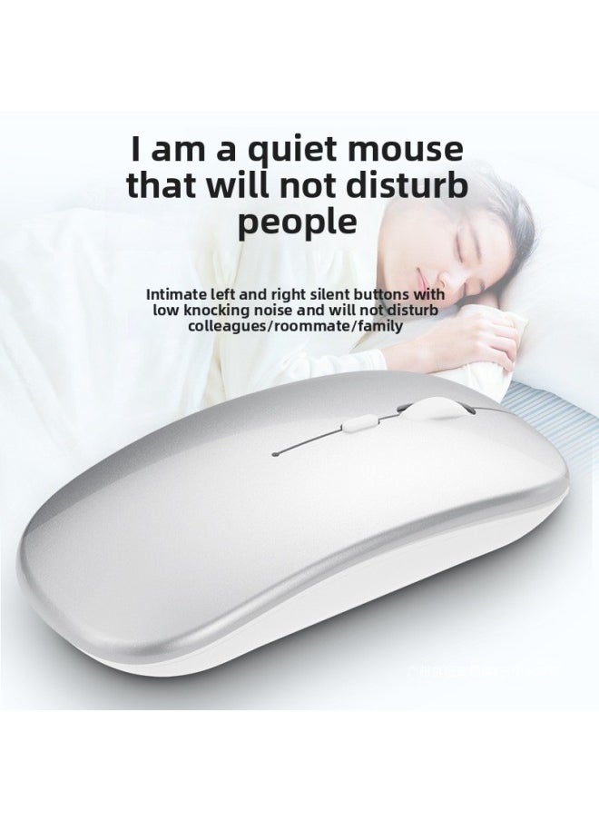 Generic - Wireless Mouse Charging Mute Bluetooth Dual-mode Office Laptop Desktop External Unlimited Lenovo-Specifications:Rose Gold/wireless Version [silent + Rechargeable] - Free Mouse Pad - Official Standard - Image 1