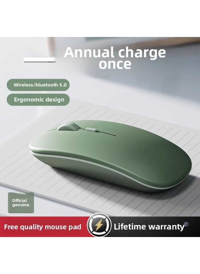 Generic - Wireless Mouse Charging Mute Bluetooth Dual-mode Office Laptop Desktop External Unlimited Lenovo-Specifications:Rose Gold/wireless Version [silent + Rechargeable] - Free Mouse Pad - Official Standard - Image 1