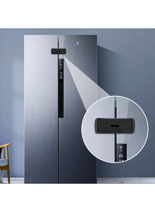 CLYMENE French Door Fridge Lock - Childproof, Adjustable, Easy Install - Cabinet Safety Latch Lock for Kids & Toddlers (Black) - Image 1