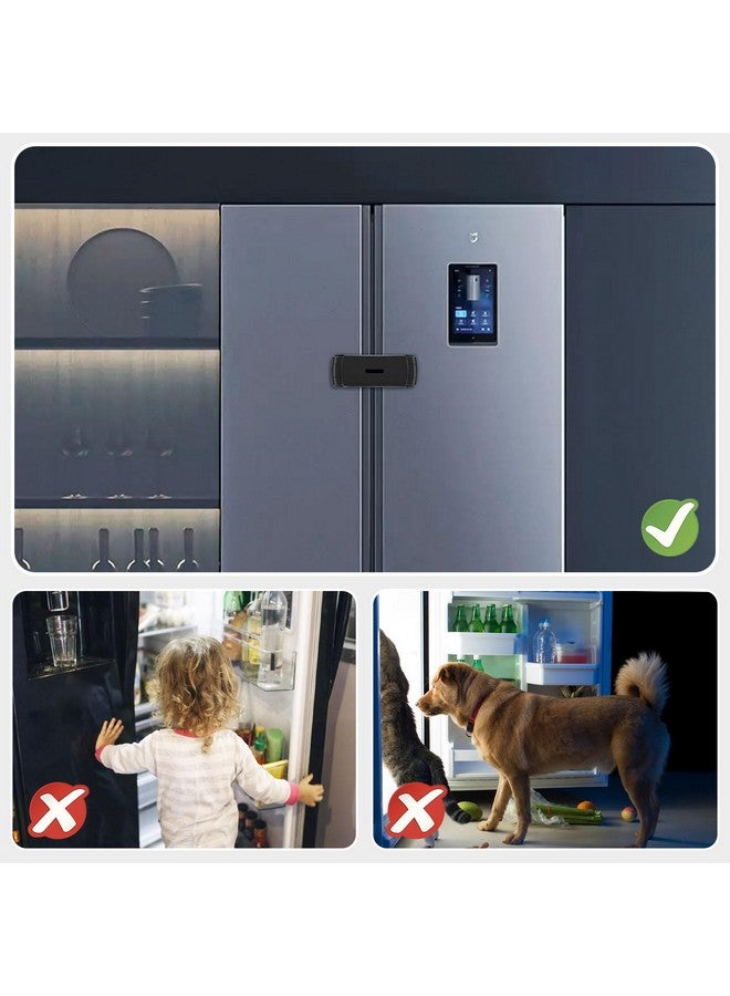 CLYMENE French Door Fridge Lock - Childproof, Adjustable, Easy Install - Cabinet Safety Latch Lock for Kids & Toddlers (Black) - Image 2